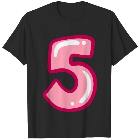 Number 5 color, 5th birthday, 5 year old T-shirt