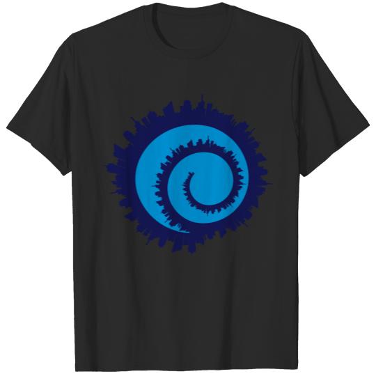city circle spiral snail metropolis silhouette out T-shirt