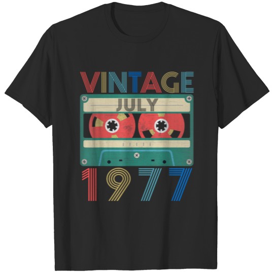 Retro Vintage July 1977 birthday T-shirt