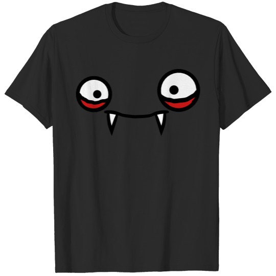 monster face vampire evil funny eyes mouth sharp t T-shirt