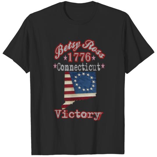 Vintage Betsy Ross Flag Connecticut State 1776 T-shirt