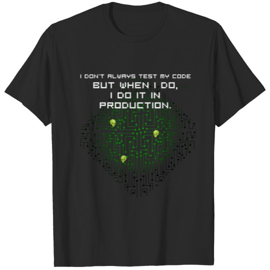 test code nerd programmer pc game computer alien T-shirt