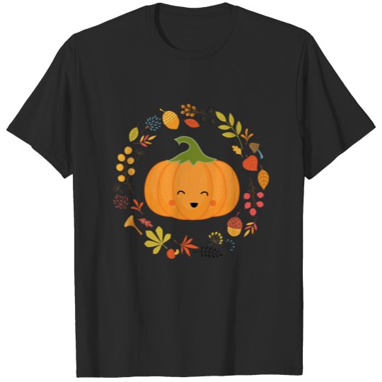 Thanksgiving Autumn Wreath Pumpkin T-shirt