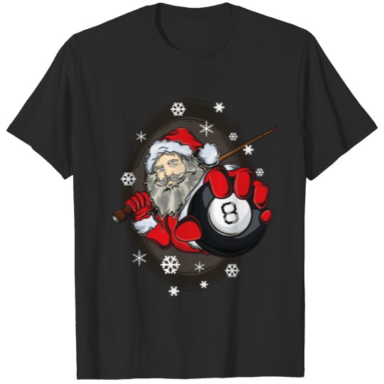 Cool Christmas Santa Billiard Player T-shirt
