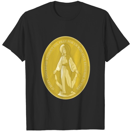 Miraculous medal of virgin mary catholic christian T-shirt