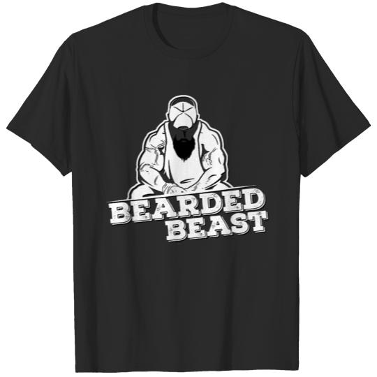 Bearded Beast White Logo Design T-shirt