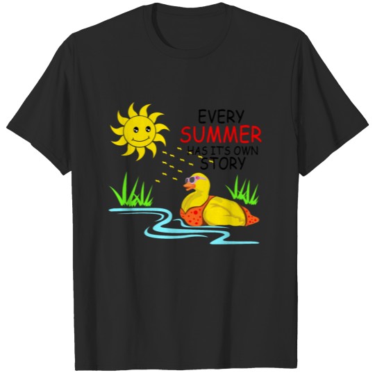 Funny swimming bikini duck in summer T-shirt