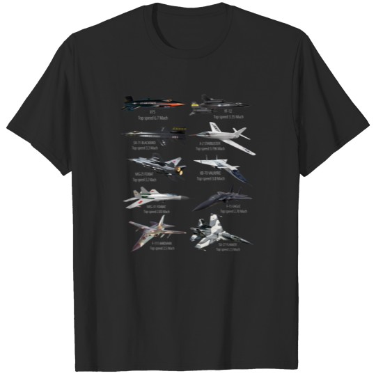 Military s Fastest Jet Fighters Aircraft Plane of T-shirt