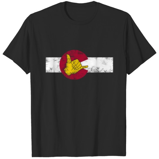 Colorado State Flag Shaka sign Colorado Day T-shirt