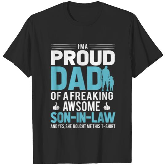 Proud Dad Awesome Son in law T Shirt T-shirt
