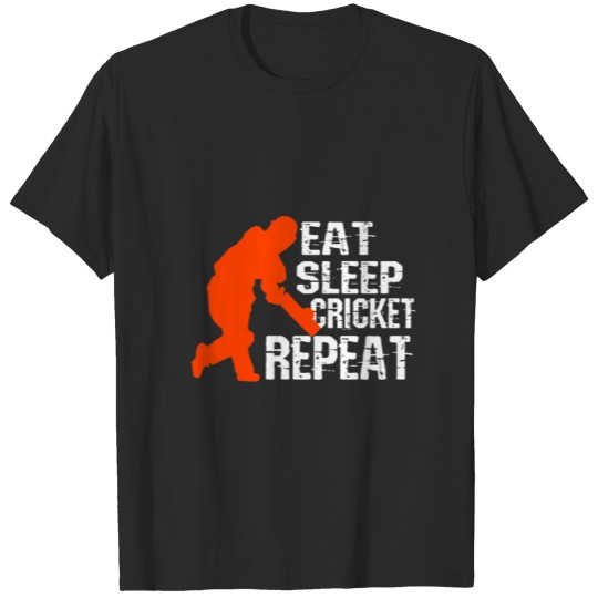 Eat Sleep Cricket Repeat Cricket Player Gift T-shirt