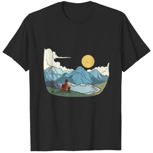 Family hiking in the mountains T-shirt