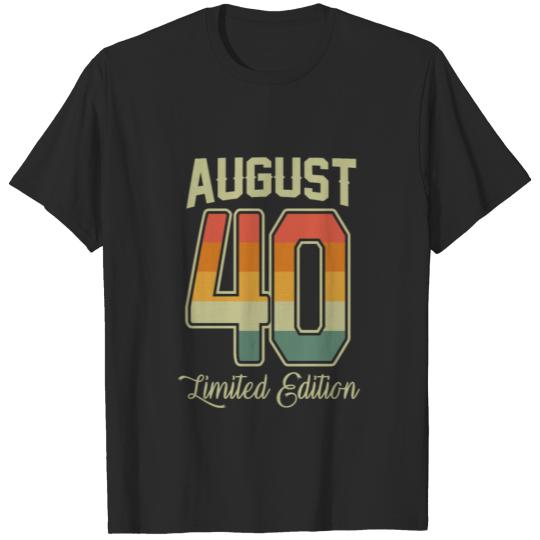 Vintage 80th Birthday August 1940 Sports Gift T-shirt