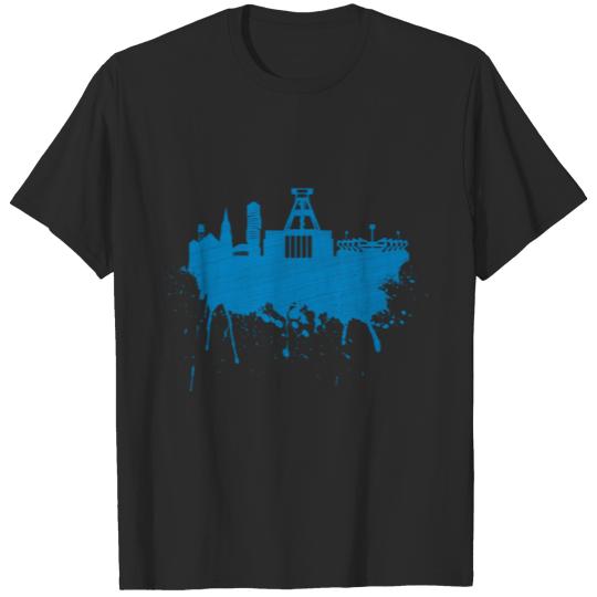 Bochum Skyline Blue Flag Colors Art Love Ruhrpott T-shirt