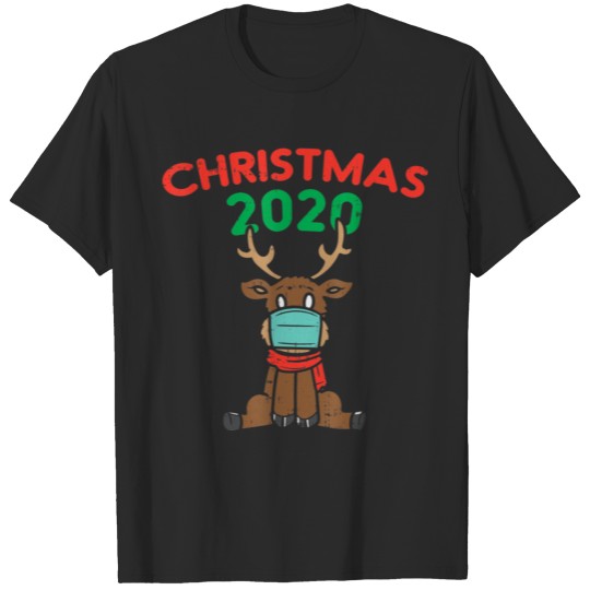 Christmas 2020 Reindeer Face Mask Quarantine T-shirt