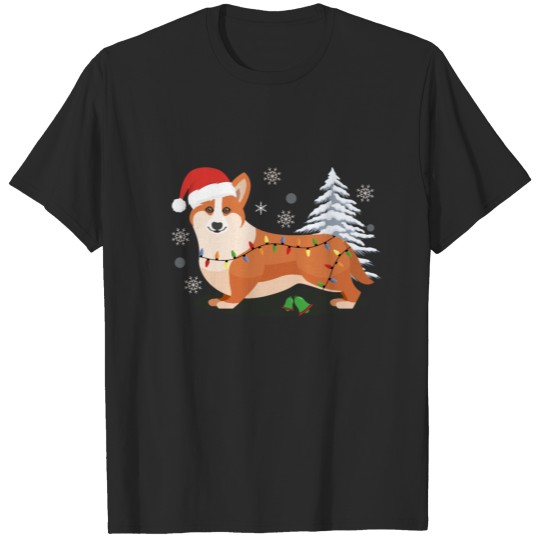 Lighted welsh corgi Christmas Decoration Dog Lover T-shirt