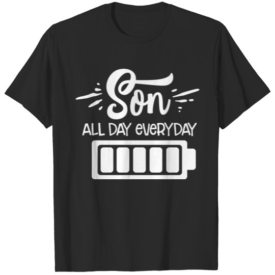 Son battery alld ay everyday all white T-shirt