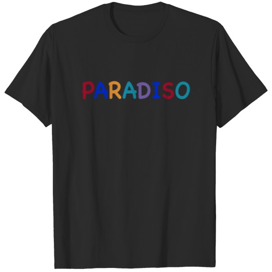 Paradiso lettering for travel summer surfers T-shirt