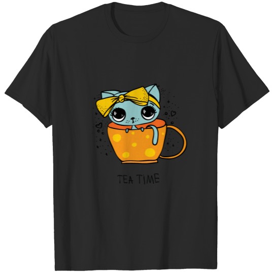 Teqa Time Kitty Card Funny T-shirt
