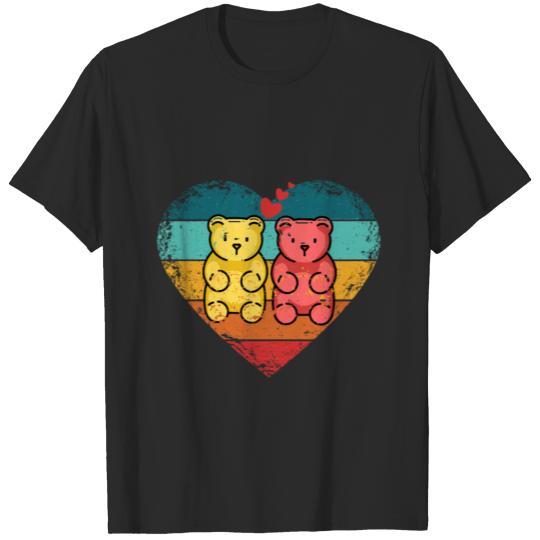 Valentines Day, Gummy Bear Retro Heart, T-shirt