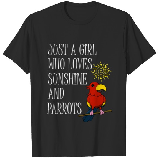 Sunshine and Parrots Cute Parakeet Girl T-shirt