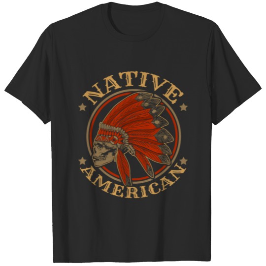 Steampunk Native American Art History Skull Gift T-shirt
