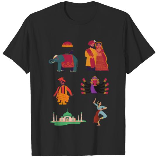 Indian Arts Crafts Music and Dance Sticker Pack T-shirt