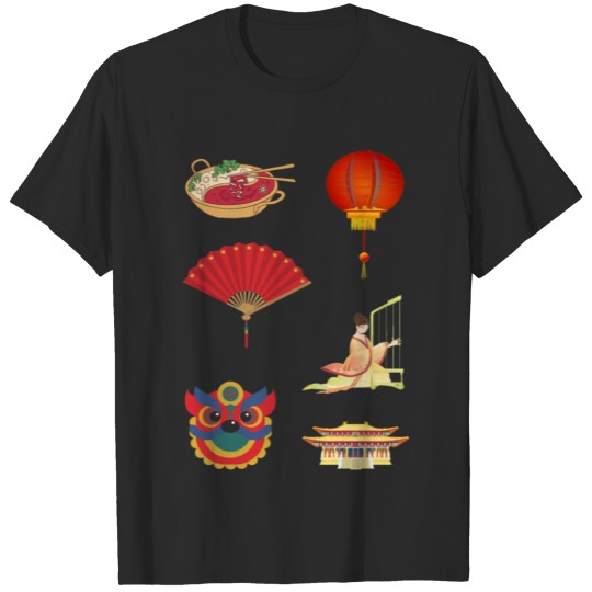 Chinese Arts Crafts Music and Dance Sticker Pack T-shirt