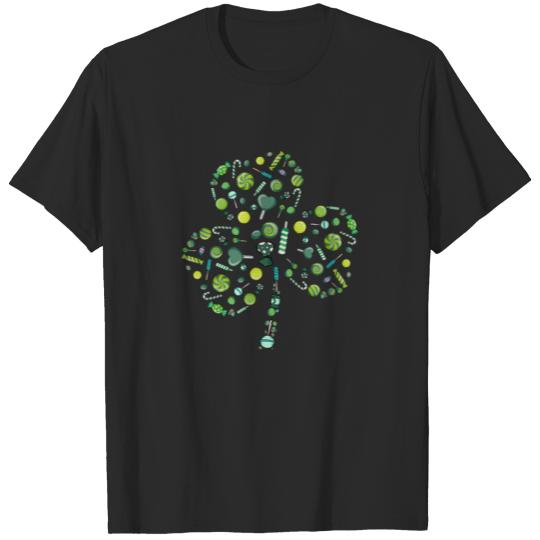 Green Shamrock Irish Cute Candy Funny St Patrick's T-shirt