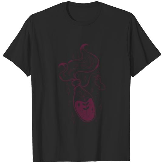 Magic potion sketch in black and white T-shirt