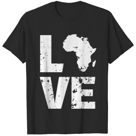 African Continent Map I Love Africa Hoodies T-shirt