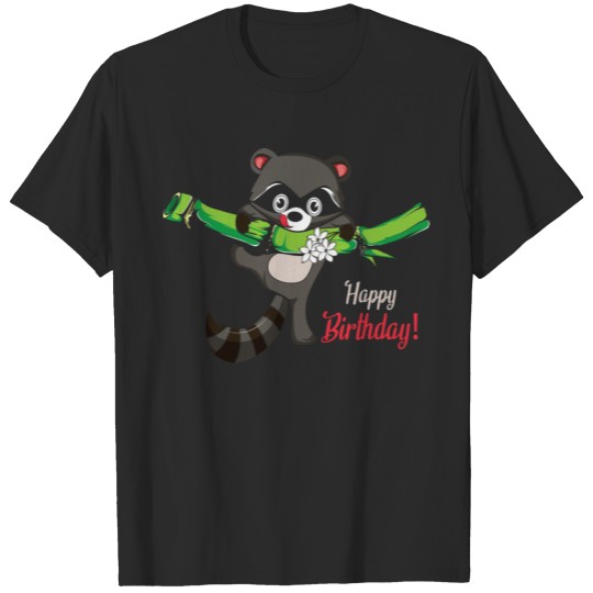 Raccoon Flower Nature Lover Gift T-shirt