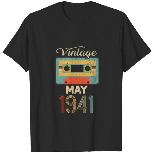 Vintage May 1941 80th Birthday 80 Year Gift T-shirt