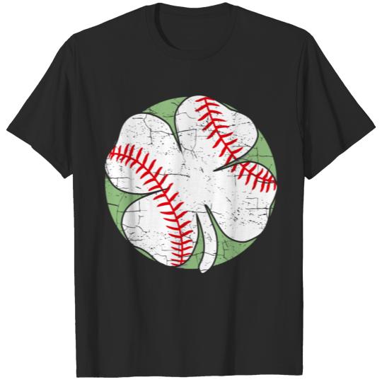Baseball St Patricks Day Catcher Pitcher Shamrock T-shirt