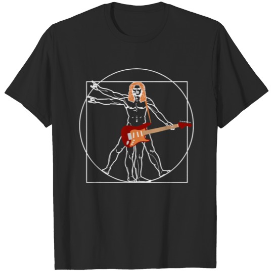 Vitruvian Man Guitar Fun Rock Bands Da Vinci T-shirt