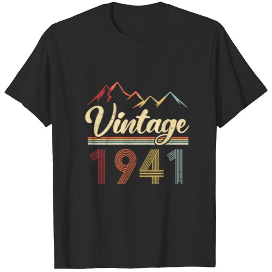 Vintage 1941 80th Birthday Retro 80 Years Old T-shirt