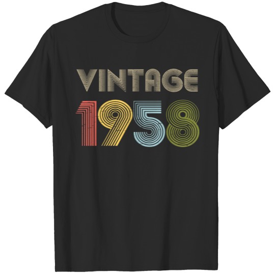 64th Birthday Vintage Shirt Born In 1958 Gift Tee T-shirt