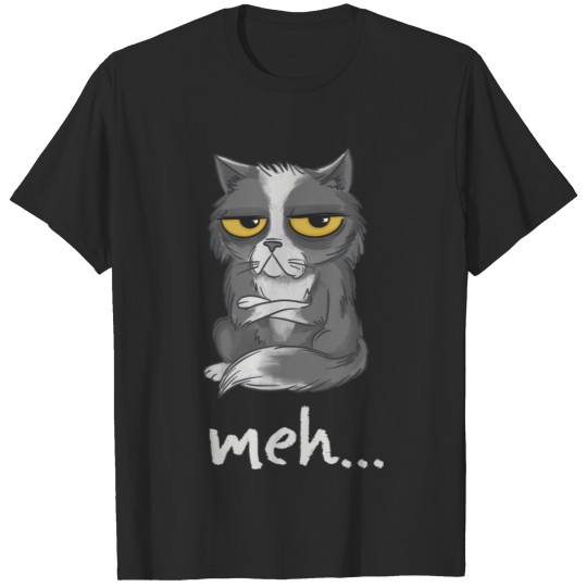 Funny Fat Cat Meh Expressing A Lack Of Interest T-shirt