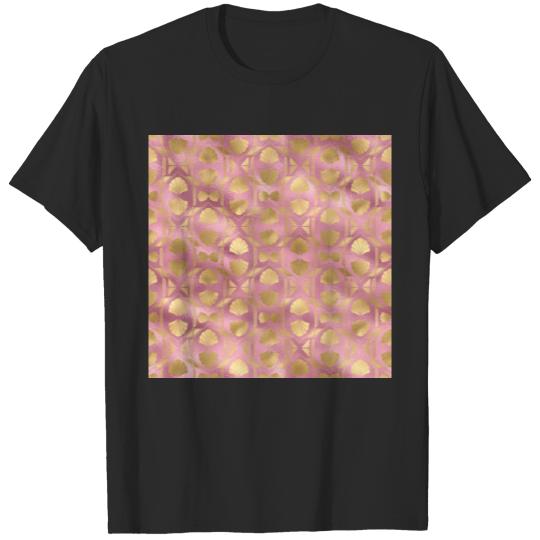 Pink Gold Art Deco Pattern T-shirt