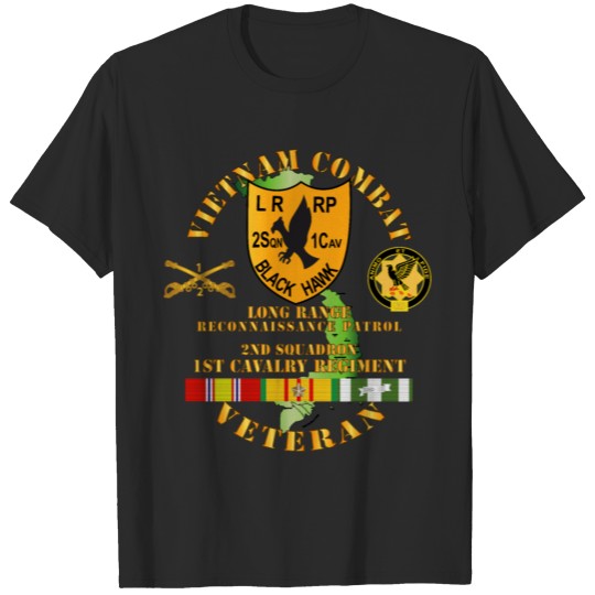 2nd Squadron 1st Cav Regt LRRP Black Hawk w VN SVC T-shirt