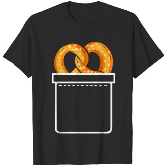 Baker Pretzels Lovers Funny Pretzel In Pocket T-shirt