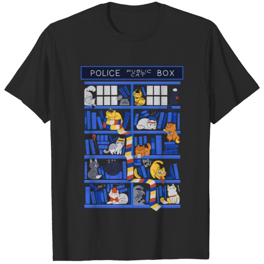 Library Box Who Classic T-Shirt, Police Public Cat T-shirt