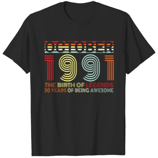 Legend 1991 In October Retro T-shirt