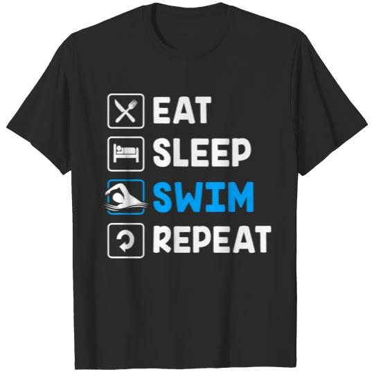 Swimmer Swimming Coach Eat Sleep Swim Repeat T-shirt