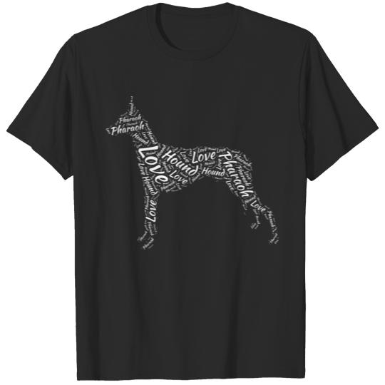Love Pharaoh Hound Dog Silhouette Word Cloud Pet O T-shirt