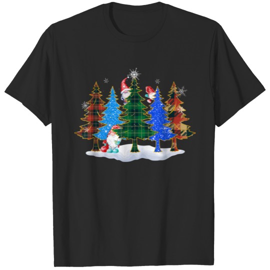 Merry Christmas Gnomes Decorating Christmas Trees T-shirt