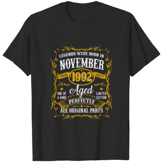 November 1992 28Th Birthday Gift 28 Year Old Men W T-shirt