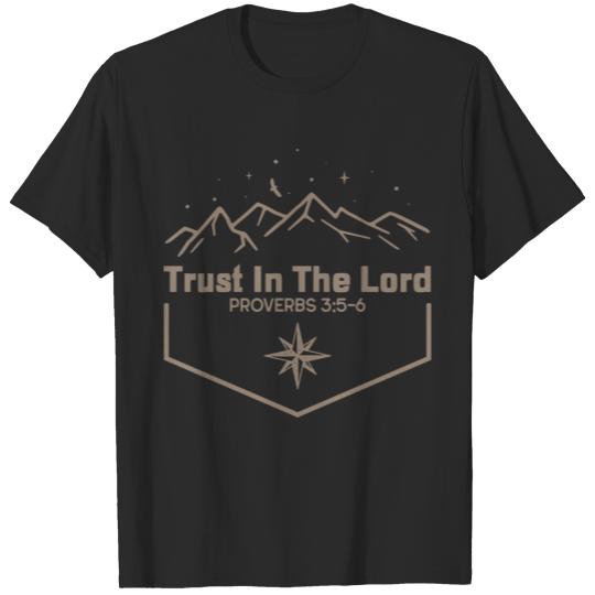 Trust In The Lord Proverbs 3:5-6 Mountain design T-shirt
