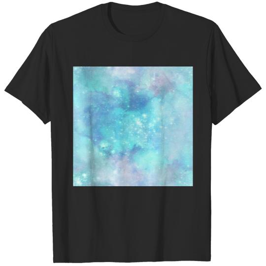 Aqua Blue Galaxy Painting T-shirt