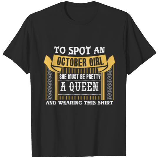 October Birthday Girl Gift T-shirt